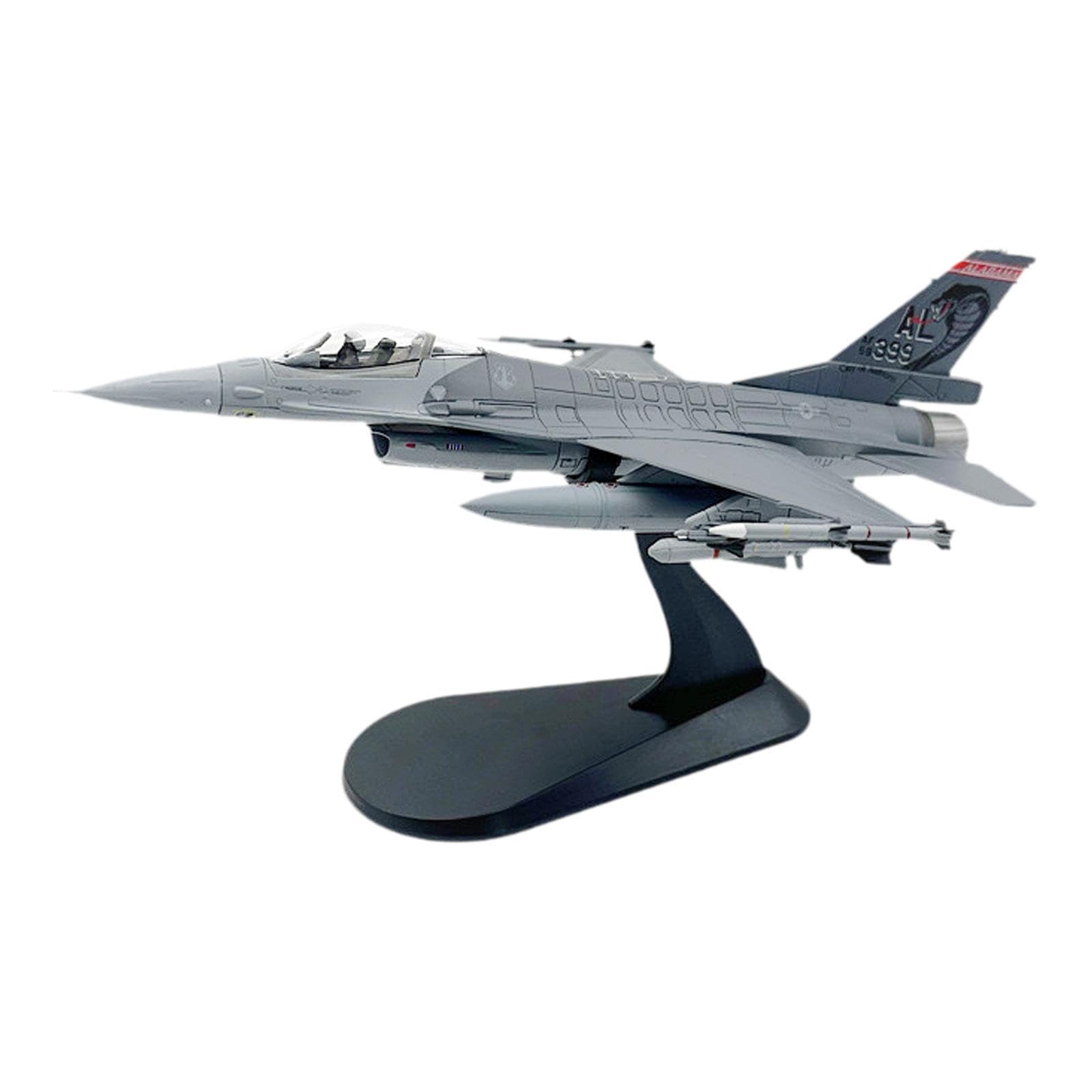 getuse Fighter Jet Display Ornament 1/72 Scale F16C Model Plane, 21cm Aluminum Alloy Desktop Keepsake for Aviation Fans