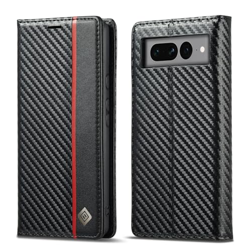 Coque Google Pixel 7 en cuir hybride et fibre de carbone premium