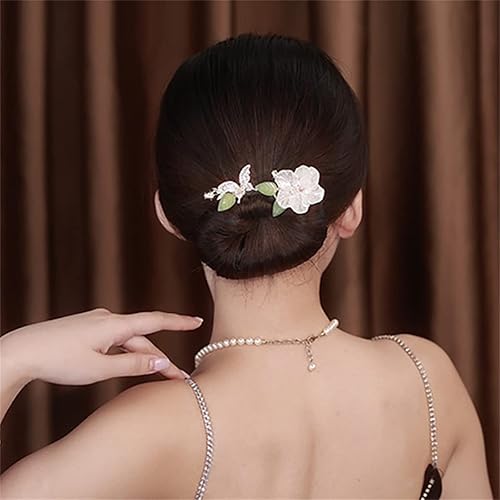 Miniatura 2 de Ins Style - Rizador de pelo elegante y perezoso, fabricante de moños de cristal, accesorios para el cabello estilo moño (flor de melocotón)