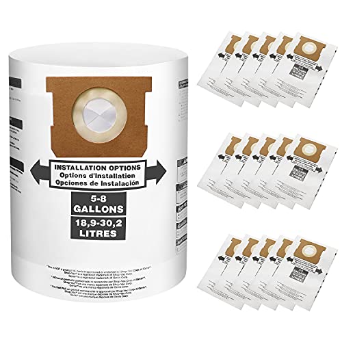 LOMEVE 5-8 Gallon replacement Vac Bags 9066100, 90671, 90661 Strong Suction Dust Collector Bags, Type E Vac Filter Bags, Pack of 16 Insulation Vacuum Bags