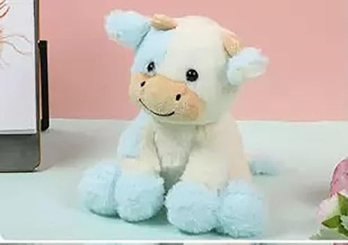 Miniatura 7 de Animales de peluche de vaca de peluche suave linda muñeca de vaca para niños niñas 11.8 pulgadas (zuo NIU qian lanse 11.8 in)