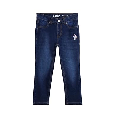 STOP by Shoppers Solid Cotton Blend Regular Fit Girls Jeans (A21710JNS022-P)