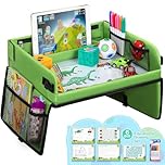 Lenbest Snack & Play Travel Tray with Dry Erase Top & 16 Mesh Pockets, Premium Child Play Tray Baby Car Seat Tray for Car, Stroller, Plane (Bonus Educational Drawing Paper Set) - Amazon Vine