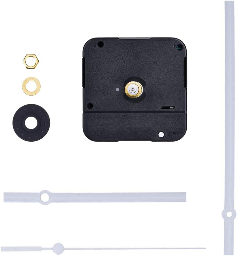 High Torque Clock Movement,9/10 Inch Long Shaft Clock Movement Mechanism with Hands,DIY Repair Quartz Wall Clock Movement Kit,White