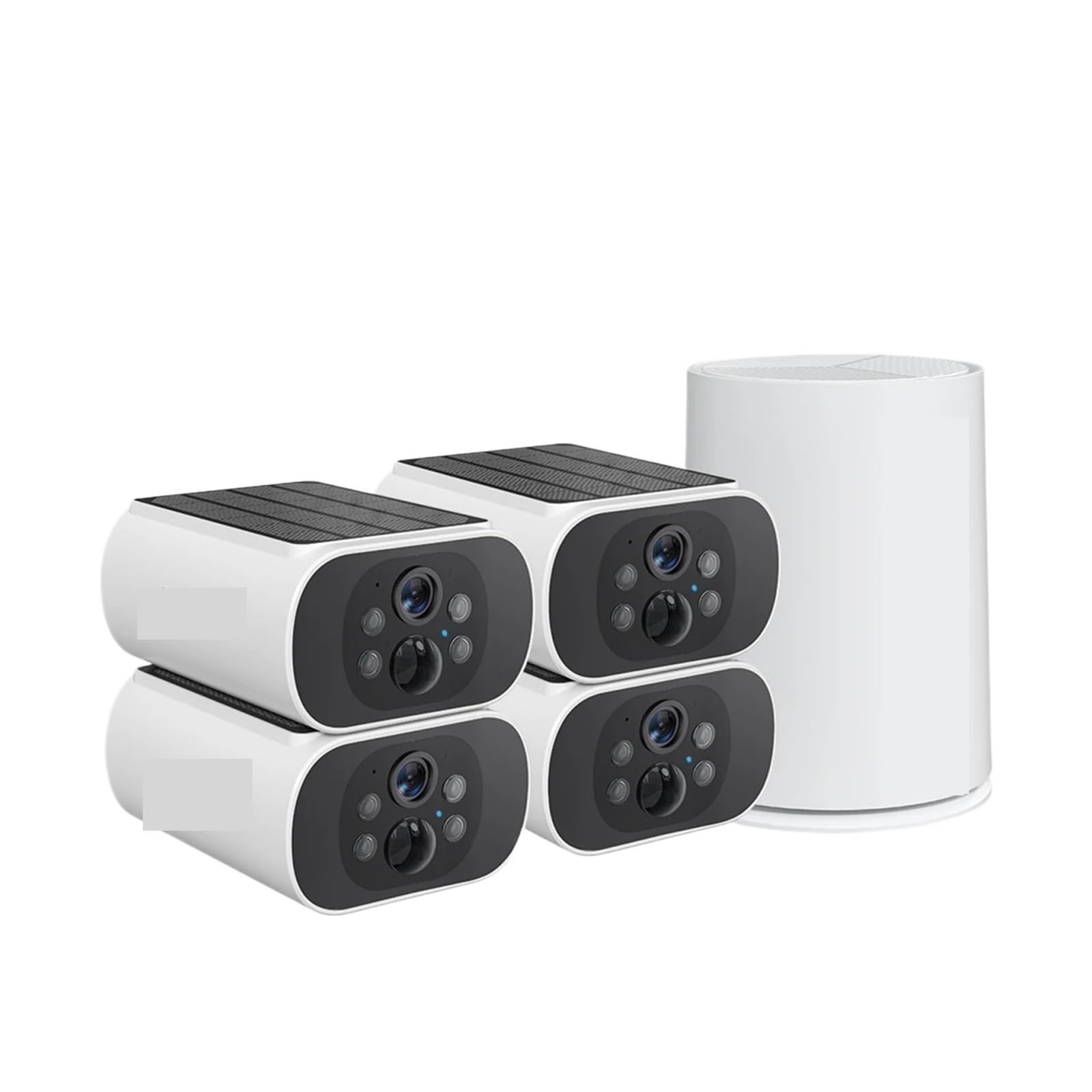 QDVOPHZA 4MP WiFi Solar Battery Camera Kit Surveillance Security System Humanoid Detection Siren Alarm Outdoor Wireless Camera Set