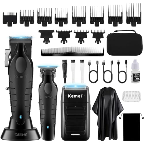 KEMEI Professionelle Haarschneidemaschine für Männer, Schnurlose Haarschneider Barttrimmer...