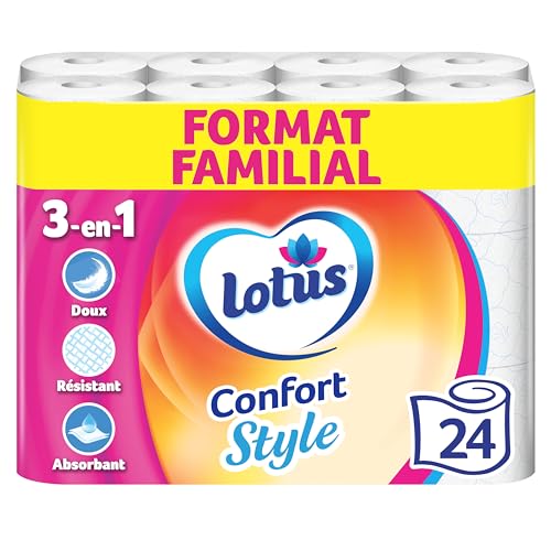 Papier toilette LOTUS Style x24 Rouleaux Format Familial