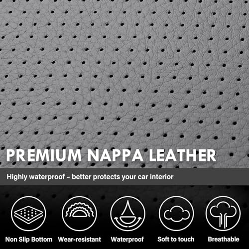 Image of Coverado Chevy Silverado Seat Covers, Faux Leather Seat Covers Fit for Chevy Silverado GMC Sierra 2007-2026 1500, 2015-2026 2500HD 3500HD Crew Double Extended Cab (Front,Gray)