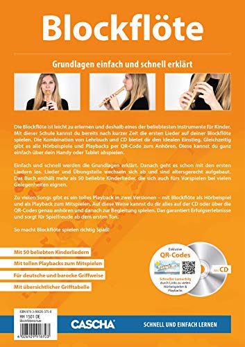 Cascha HH 1500 DE Flauto Dolce con Diteggiatura