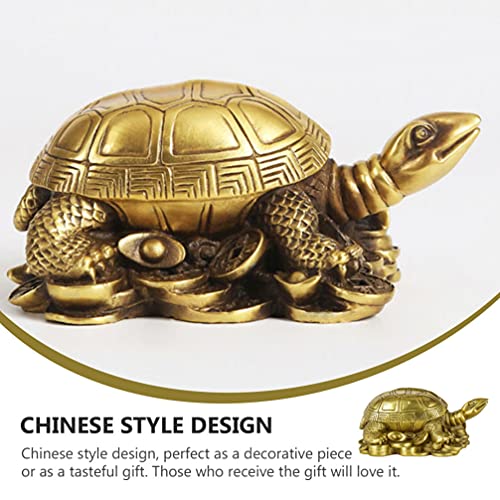 Estatua tortuga de cobre puro de IMIKEYA 4.5x2.7 cm miniatura 5