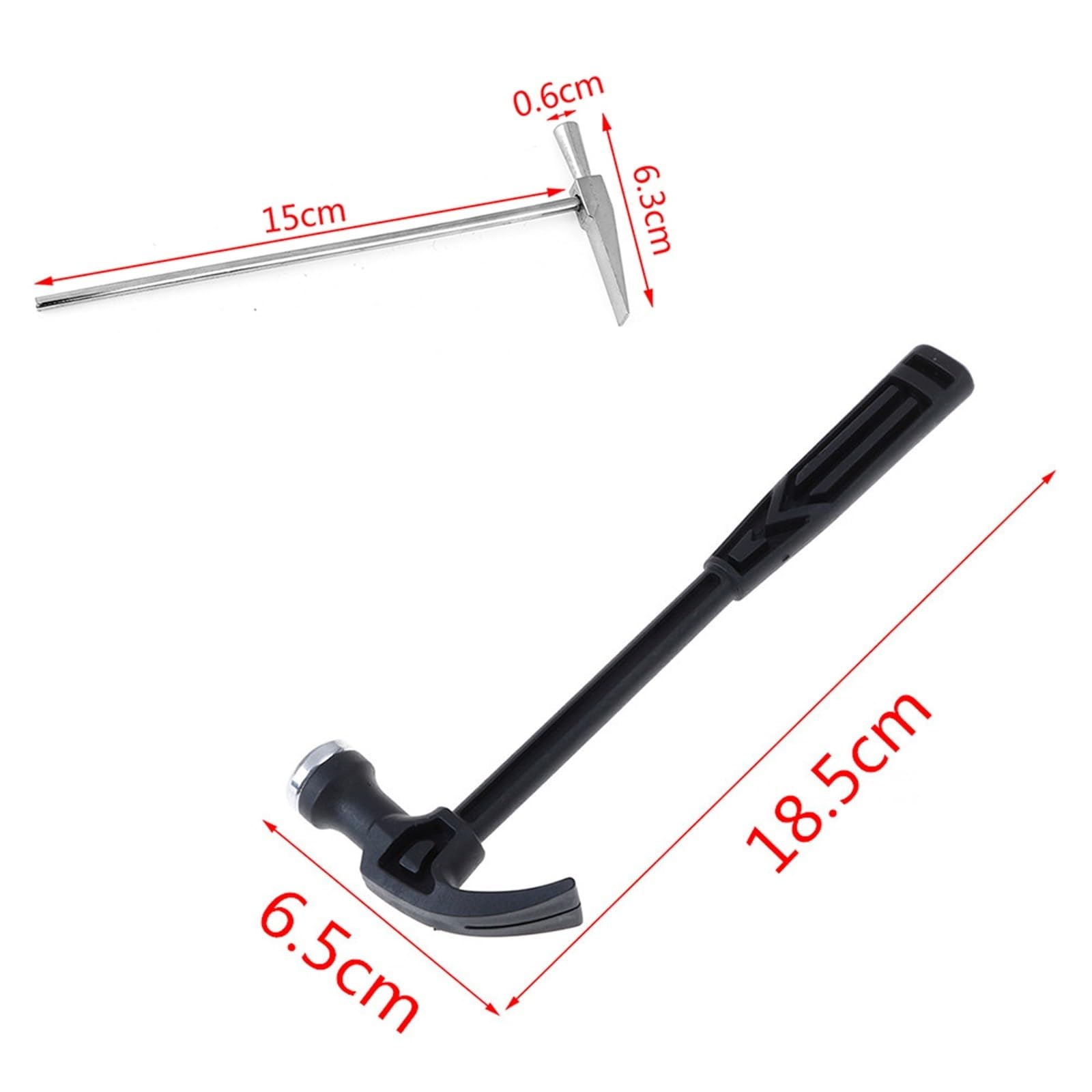 Martello da carpentiere Mini utensile manuale in ferro Manico in metallo Perforatore for unghie for la lavorazione del legno(Sliver)