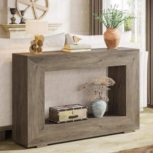 Tribesigns Farmhouse Console Table, 47 Inches Entryway Console Table with Storage, Industrial Hallway Accent Table for Living Room, Entrance