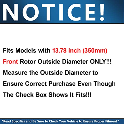 Image of Detroit Axle - Front Brake Kit for Audi Q7 Volkswagen Touareg | Porsche Cayenne Replacement Drilled & Slotted Brakes Rotors and Ceramic Brake Pads: 13.78'' inch Rotors