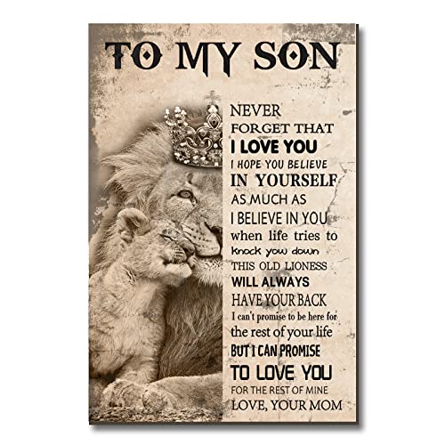 Generic Graduation Gifts For Him Teen Boys Gift, To My Son,Never Forget That I Love You, 12×16'' Motivational Family Canvas Wall Art cover