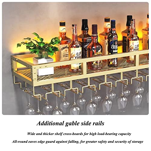 Estantes flotantes con estante LED para vino, soporte multifuncional para botellas de pared para decoración del hogar, bar y comedor