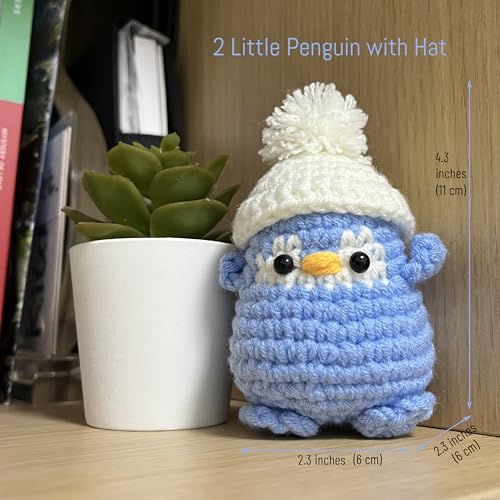 Image of Weronique Penguin is a Challenging Crochet kit for Beginners, Step-by-Step Crochet Tutorial Help The Crafter to Easily Get Started, DIY Crochet Knitting Material Kit Included All The Necessary Tools