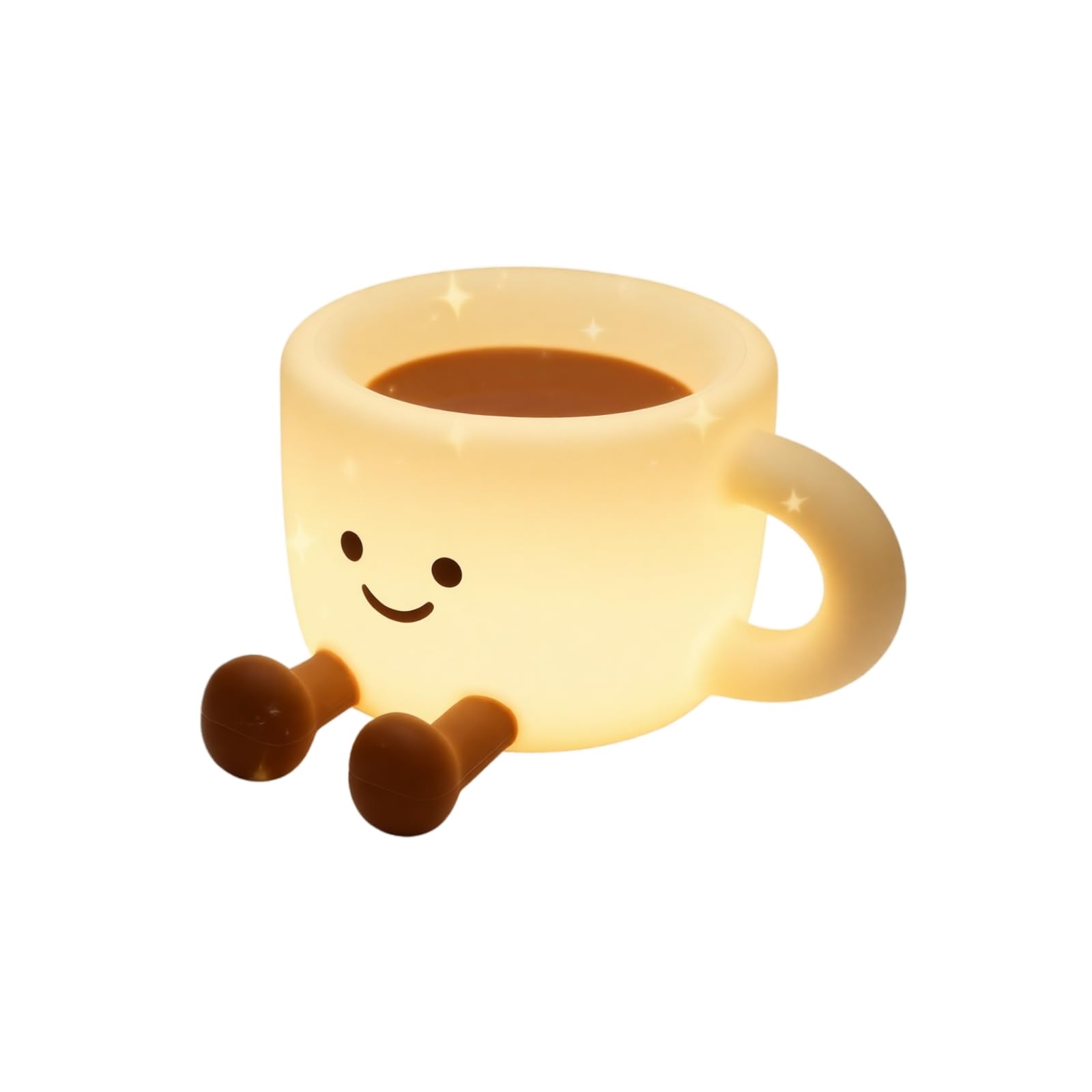Cartoon Coffee Cup Silicone Night Light, Tap Control Fun Lamp