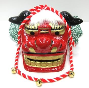 Amazon | 獅子頭（獅子舞） 大 鈴付き H22cmXW36cmXD26cm | 正月飾り