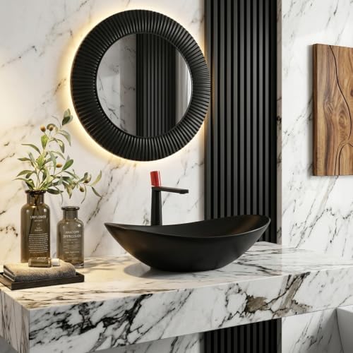 Image of Ceramic Imported Luxurious Black Matt Table Top Wash Basin /Bathroom Countertop Basin /Vessel Sink