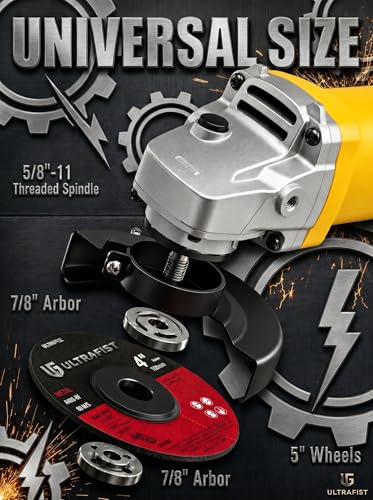 Image of Ultra Fist Silver Angle Grinder 850W, 4 Inch /100mm Electric Grinder Machine, 11000 RPM, 220V, Metal Cutting & Grinding Machine 2 Cutting Wheels 2 Grinding Wheels