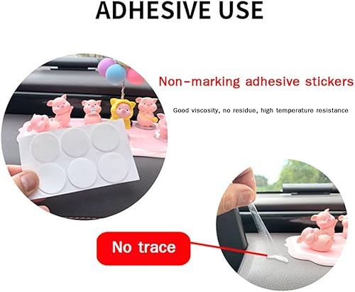 Miniatura 4 de Adornos de juguete de cerdito de la suerte, 6 piezas de lindo cerdo con globo, decoración de tablero de automóvil, muñeca de cerdo temblorosa,