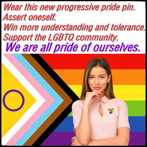 Image of 25 /50 /100 /200 pieces heart new Progress Pride Pins LGBTQ Inclusive Progressive rainbow pride flag Lapel Pin for Clothes backpack hat Decoration Souvenir gift badge bulk
