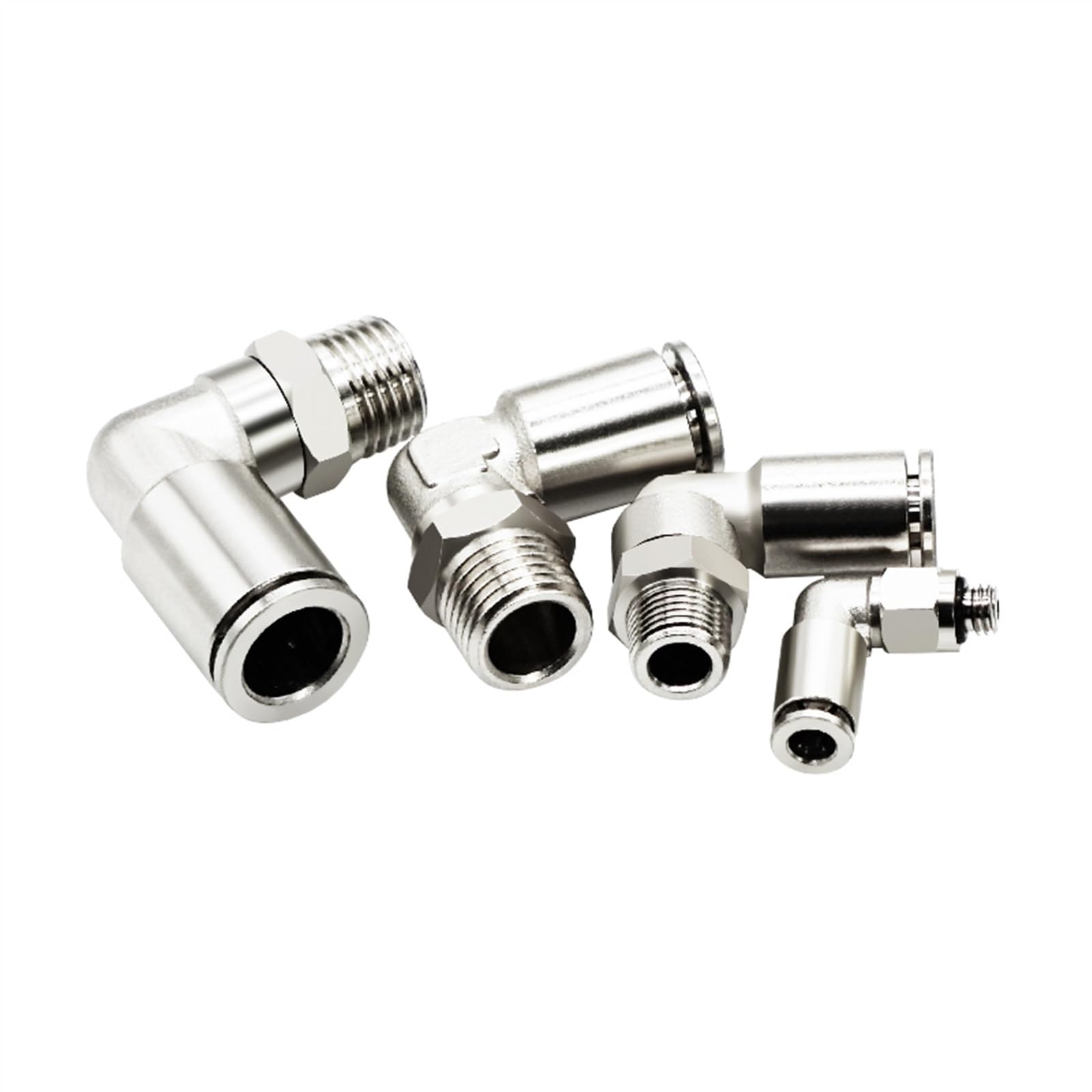 PL4/6/8/10/12mm Pneumatic Connector Series All Copper Nickel-Plated Trachea Pneumatic Quick Pug Right Angle Elbow. (Color : PL4-M5)