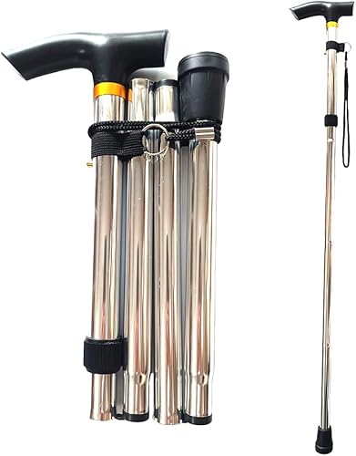 Bastón plegable para mujeres y hombres mayores, palos ligeros plegables para equilibrio de personas mayores, bastones ajustables, palo y muletas