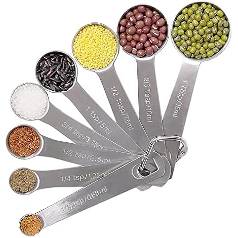 MECHEER Stainless Steel Measuring Spoon Set of 8 Cover