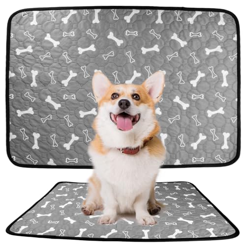 Anseom 2 Pezzi Tappetini Lavabili per Cani 50 x 70 cm, Tappeti Assorbenti Riutilizzabili Tappetini Assorbenti per Cani A Prova di Perdite e Antiscivolo, Alta Assorbenza Asciugatura Rapida