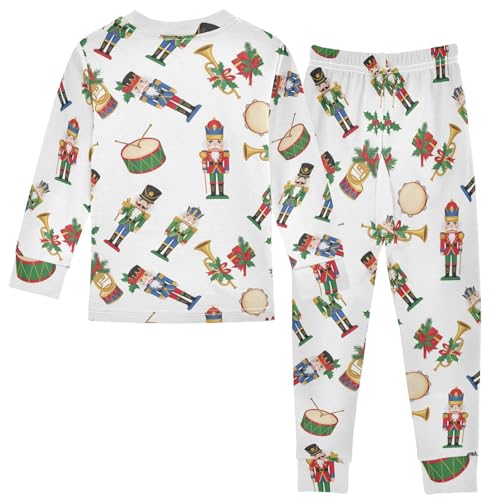 Pajama Sets Long Sleeve Christmas Nutcracker Musical Instruments Soft Comfy Sleepwear 2 Piece PJS 3-8T3