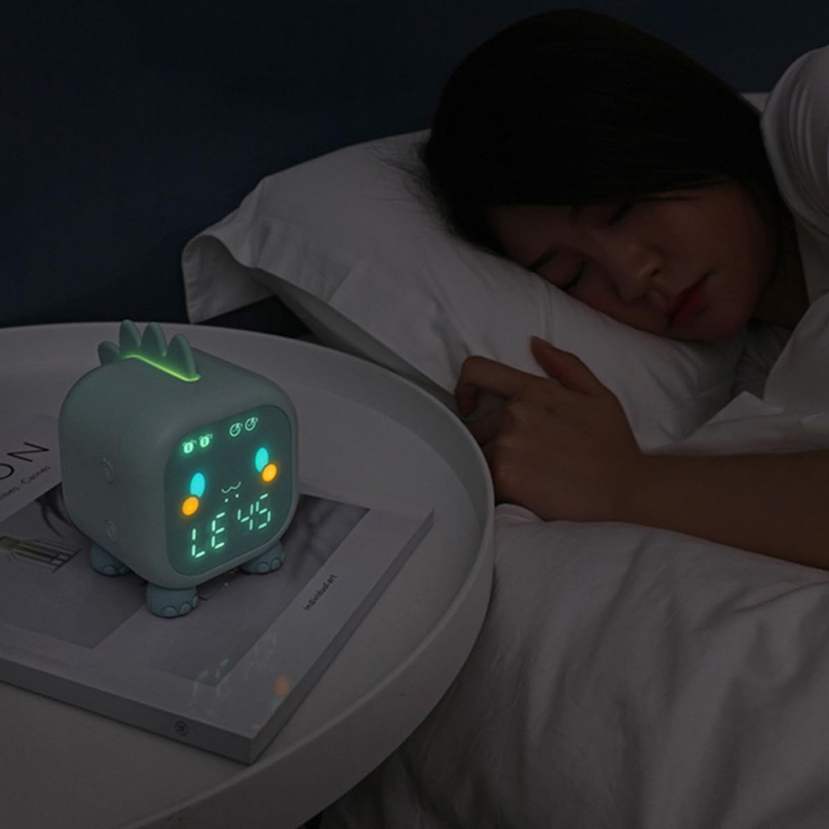 Reloj Despertador Inteligente Voz, Diseño Animal de Plástico, Función Estable y Duradera, Adecuado Dormitorio Infantil