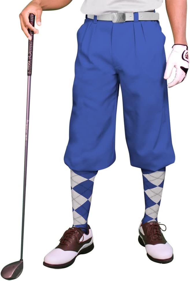 Golf Knickers Royal Blue Microfiber (Plus Fours) for Men 22