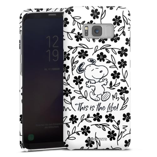 Custodia premium compatibile con Samsung Galaxy S8 Cover per smartphone opaca Peanuts Fiori Snoopy