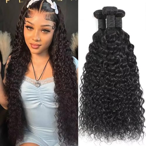 Water Wave Human Hair Bundles 16 18 20 Inch 12A 100% Unproce