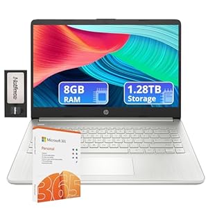 HP Laptop insignia de 14 pulgadas con 1 año Office 365 | 8 GB de RAM | 1.28 TB de almacenamiento (128 GB EMMC y 160 GB de estación de acoplamiento y 1 TB de almacenamiento en la nube) | Procesador