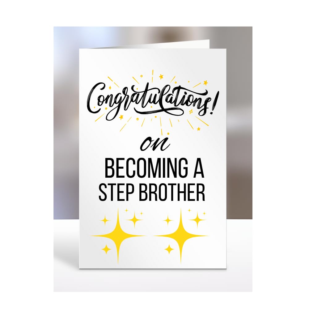 Congratulations on becoming a Step Brother card, Gifts for Men, Women, Presents for Christmas, A5-79_170 โ image 1