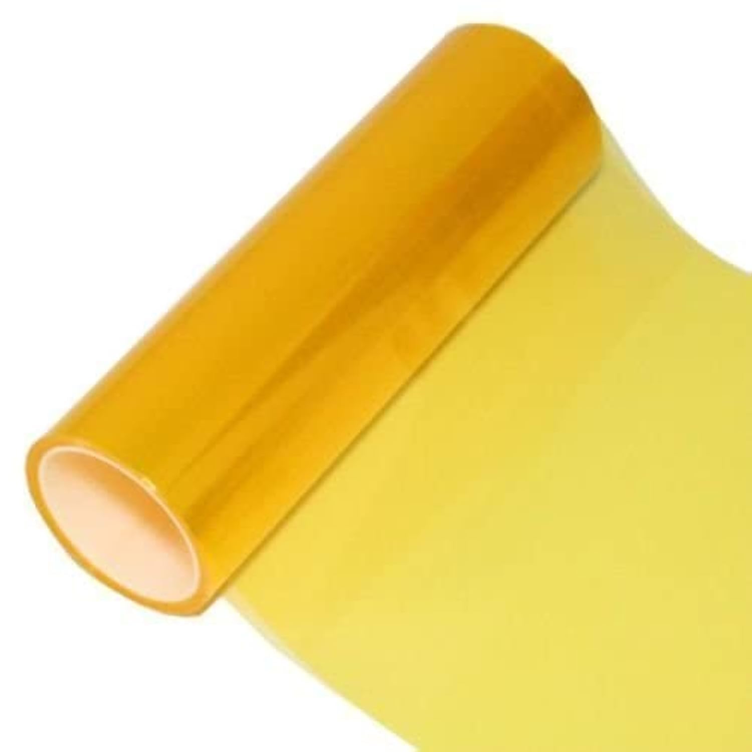 DIYAH 12 X 48 Inches Self Adhesive Headlight, Tail Lights, Fog Lights Tint Vinyl Film (Golden)