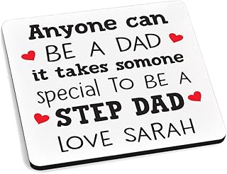 PERSONALISED Step Dad Drinks Coaster Gifts - Tea Coffee Beer Drinks Coaster Gifts for Special Stepdad - Fathers Day, Birthday, Christmas Gifts for Stepdad - Funny Stepdad Drinks Mat Gifts