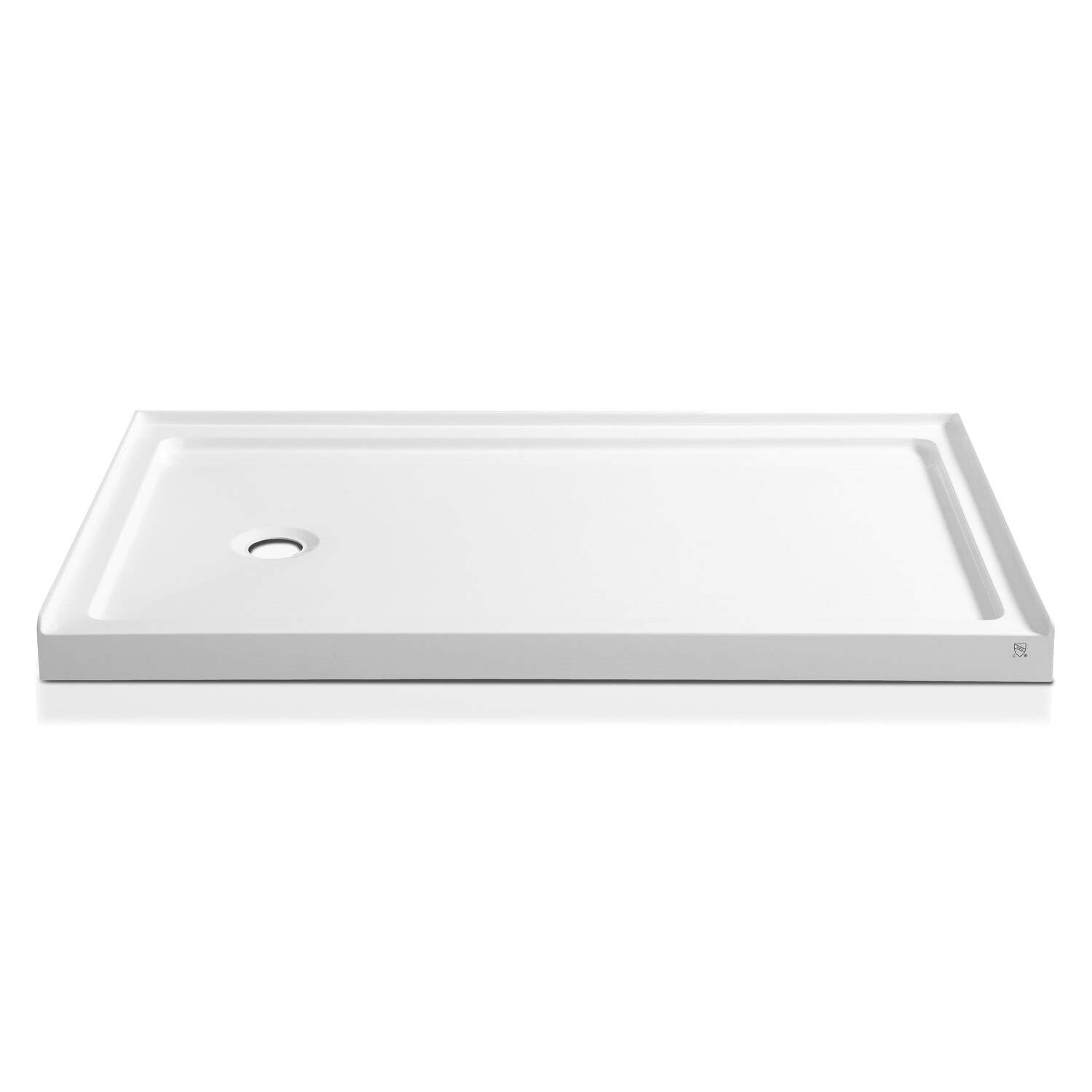 ANZZI Clossi 60" x 36" Single Threshold Rectangular Left Drain Location Shower Base in Glossy White, Marine Grade Acrylic and High Yield Fiberglass,