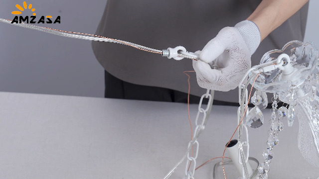 【シャビーシック】マルチチェア jewel（ジュエル）アッシュホワイト AMZASA Crystal White Chandelier, Ceramic White Hanging Pendant