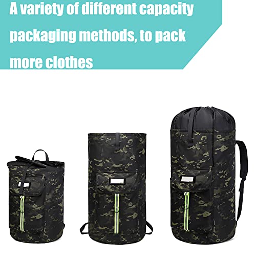 Image of laundry bag backpack,extra-large heavy duty laundry bags,laundry backpack for college students,drawstring closure (Black CP)