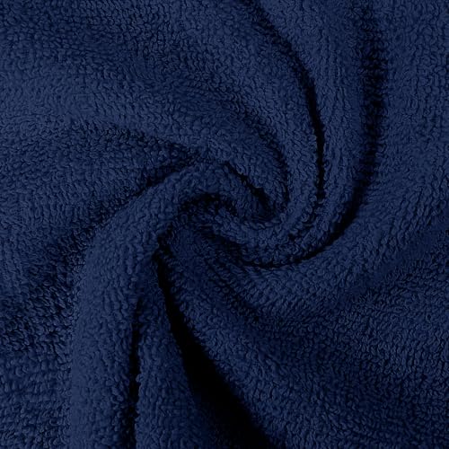 Image of Utopia Towels 12 Pack Premium Wash Cloths Set, 12 by 12 Inches, 100% Cotton Ring Spun, Highly Absorbent and Soft Feel Essential Washcloths for Bathroom, Spa, Gym, and Face, Navy Blue