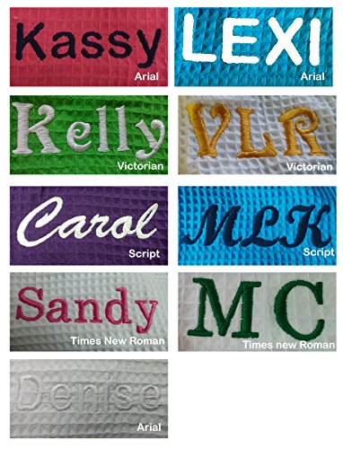 BY LORA Personalized Embroidered Waffle Kimono Robe For Men Women, Lightweight Robes2