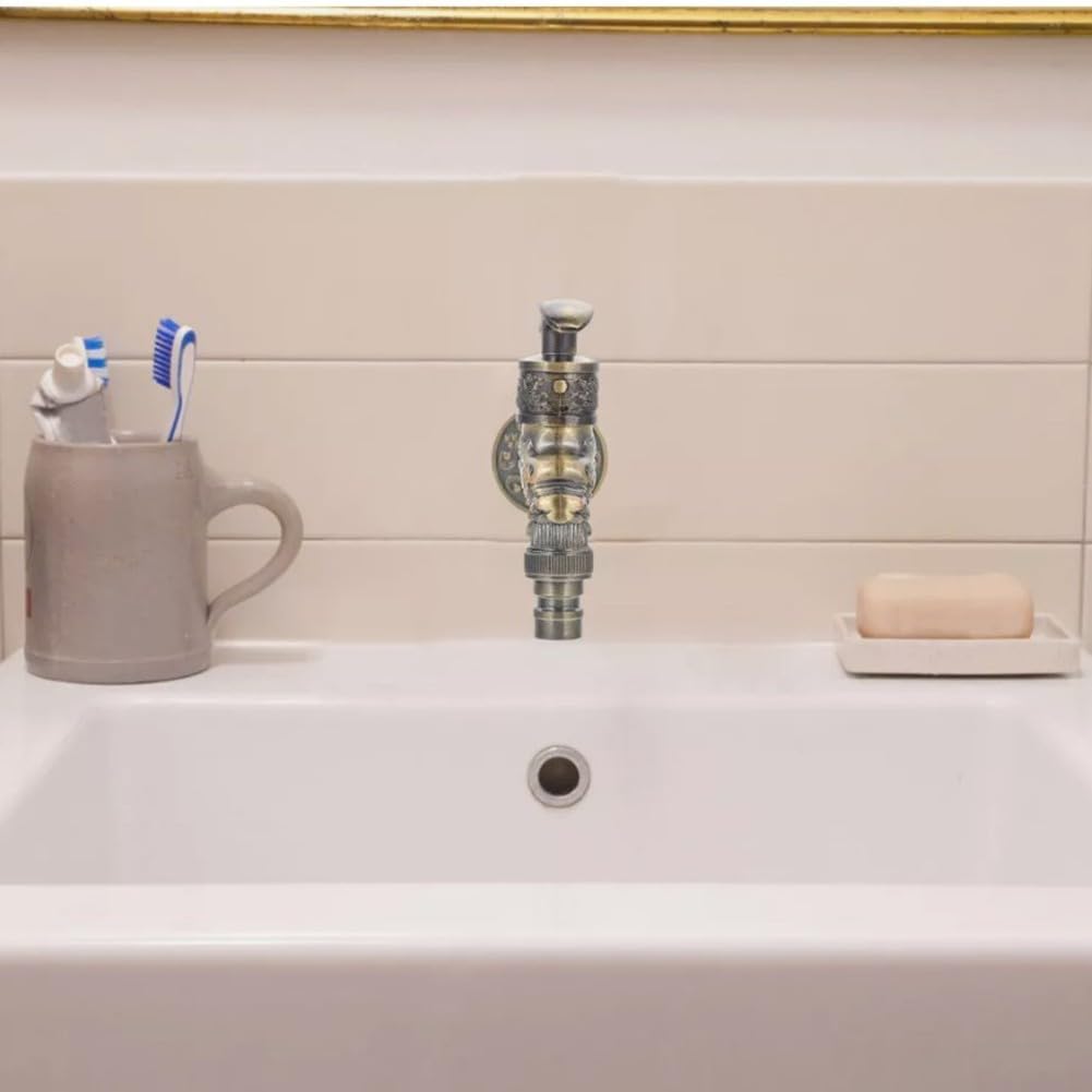 Vintage Kitchen Faucet Zinc Alloy Decorative Water Tap Antique Design Basin Faucet for Bathroom Kitchen Balcony Washing Machine — view 6