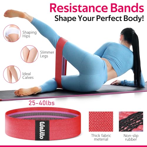 Image of WALITO 8Pcs Barbell Pad Set for Hip Thrust - Squat Pad,Gym Accessories for Women with Bar Bad,Bench Press, with Gym Ankle Straps,Resistance Bands for Working Out,Lifting Strap,Carry Bag