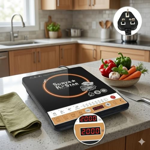 Image of (1-yEaR-wArRaNtY)-PoRtAbLe-2000W-InDuCtIoN-CoOkToP-WiTh-SmArT-ToUcH-CoNtRoLs-AnD-LeD-DiSpLaY-FaSt-HeAtInG-MuLtIpLe-CoOkInG-FuNcTiOnS-EnErGy-EfFiCiEnT-TaBlEtOp-ElEcTrIc-StOvE