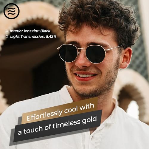 NEVEN Penny Men's Polarized Sunglasses - Retro-Cool Round Aviator Sunglasses - Minimalist UV Protection Fashion Glasses.2