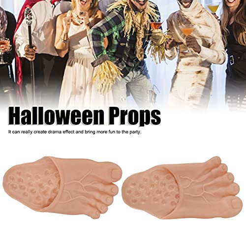 EVTSCAN 1 Pair Large Foot Slippers Shoes Cover Halloween Cosplay Costume Props Party Accessories(Flesh-Colored)2