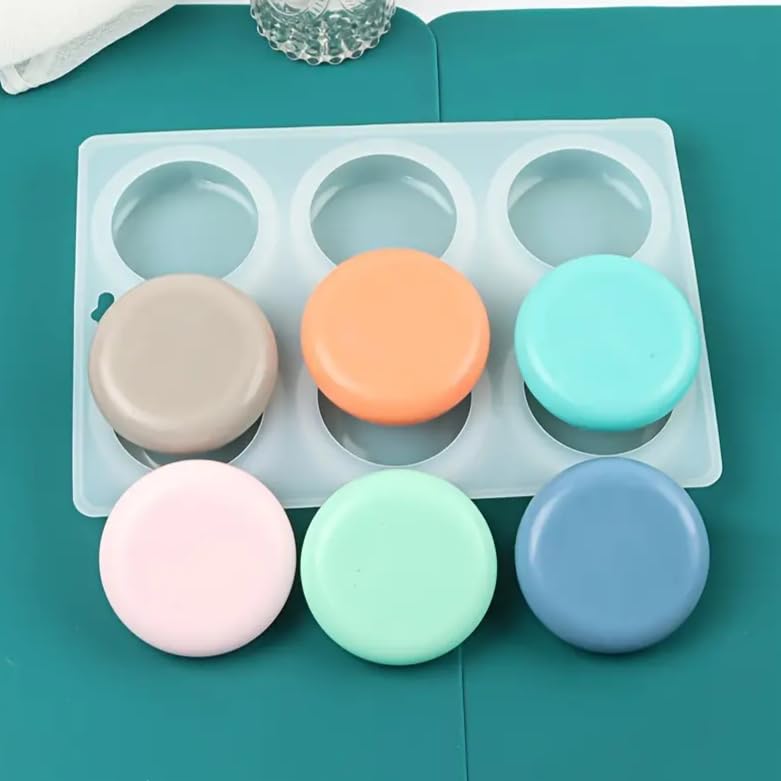 6-Skytail Round Oval Silicone Soap Mold, Flat Bottom Ball Cylinder Soap Mold, for Soap Making, Homemade Bath Bombs, Shower Tablets, Lotion Bars, Beeswax, Candles